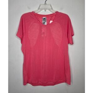 NWT Adidas coral pink short sleeve shirt with back cutouts- large
